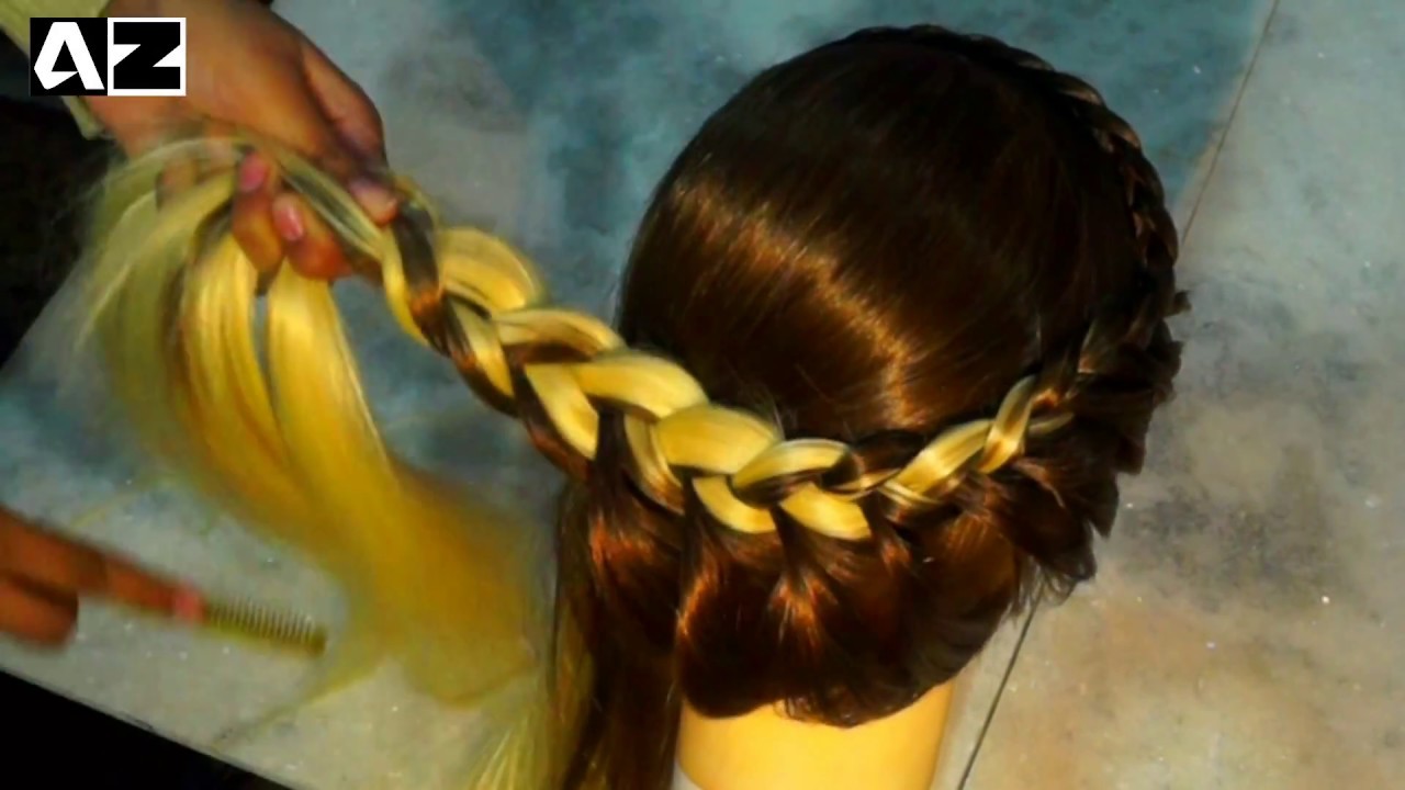 French Braid Bun Wedding Hairstye - Braided chignon