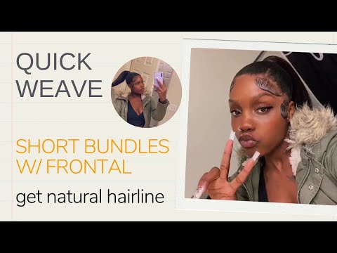 ✨Frontal & Backal Ponytail! Using Short Bundles WTransparent Lace Frontal #ElfinHair
