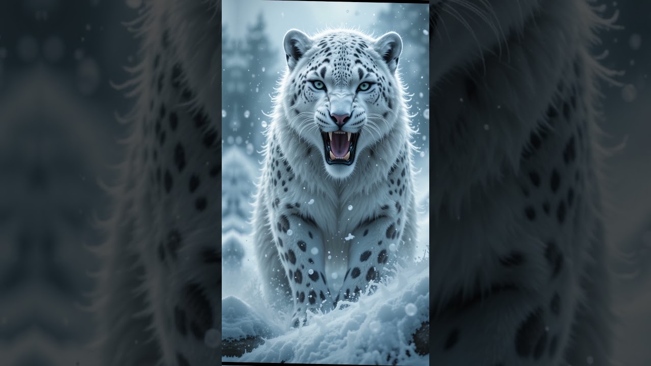 Frozen Fury  Polar Bear Snow Leopard Fusion