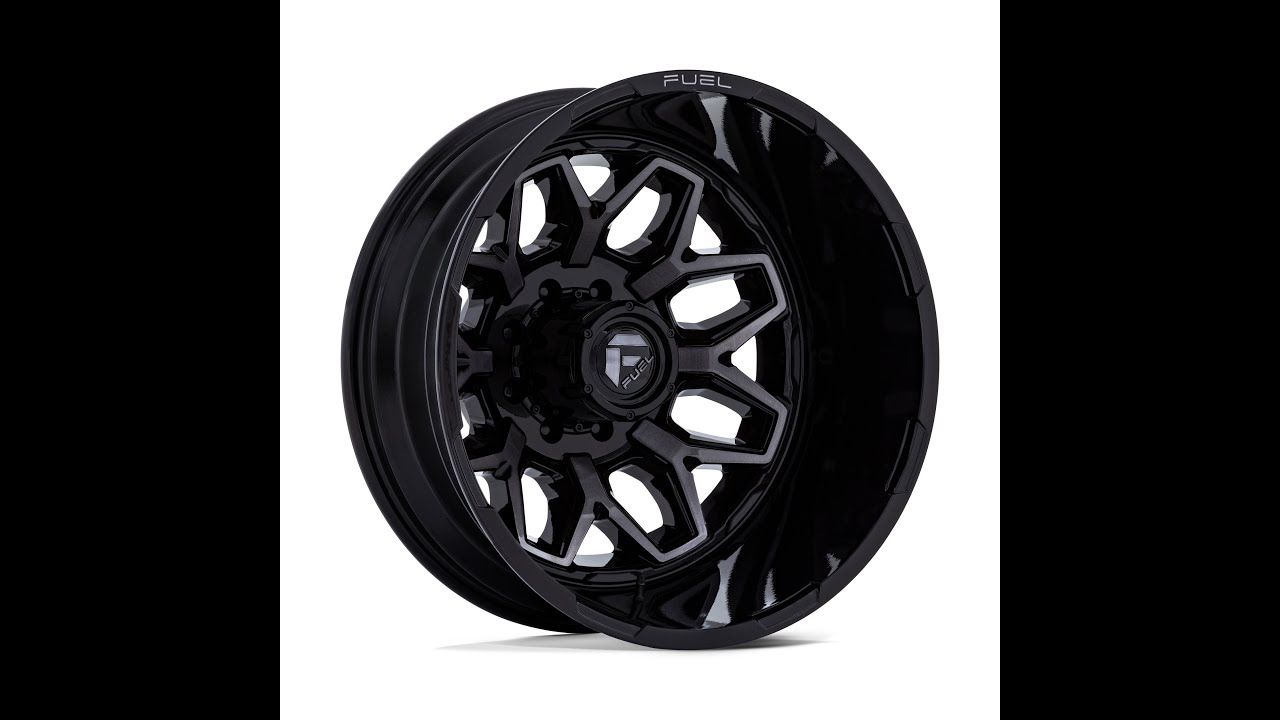 Fuel D875 Flux Dually Brushed Black Custom Truck Wheels