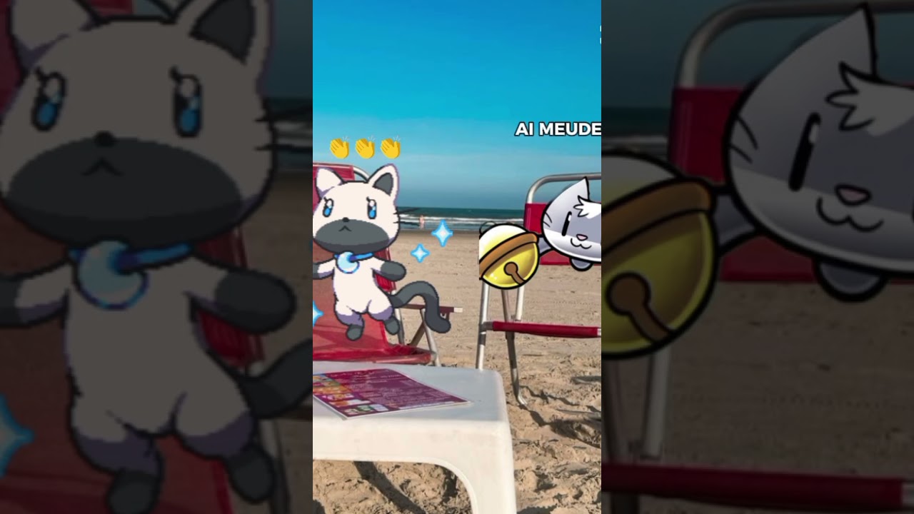 Gatinhas na praia #shots #cat #gatos #gato #bros #games #praia