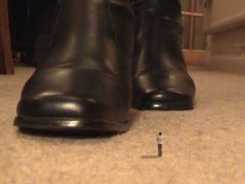 Giantess boots near miss