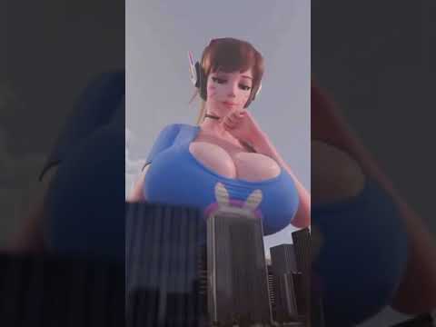 Giantess D.va Boob Crush by GTS_Jess #overwatch2 #dva #crush #growth #boobs #giantess #boobcrush