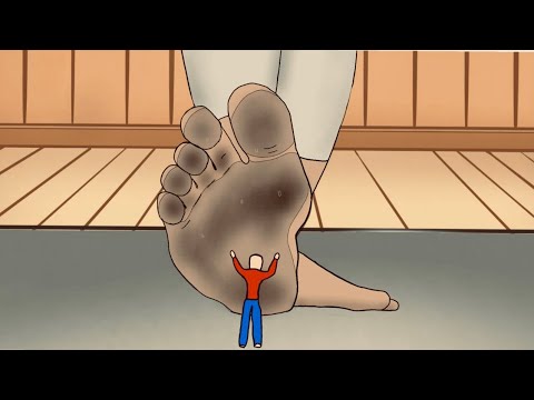 Giantess sweaty barefoot animation crush✔️