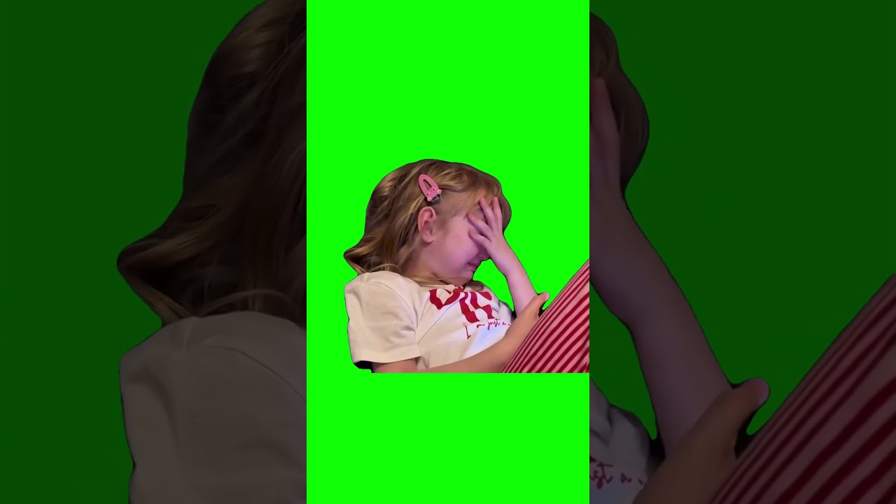 Girl crying Green Screen
