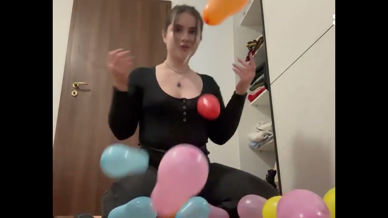 Girl Farting When Playing Balloons