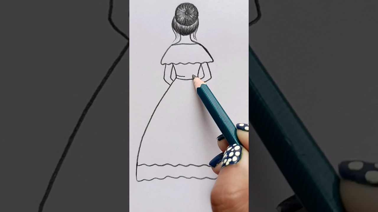 Girl Pencil Drawing 😍 #shorts #shortvideo #youtubeshorts