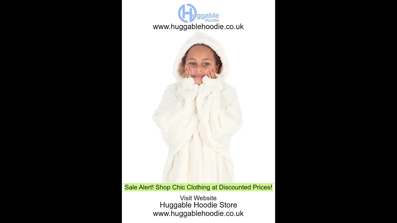 #Girls Cream Cable #Sherpa #Fleece #Blanket #Hoodie - BY Huggablehoodie.co.uk #girlsclothing #oodie