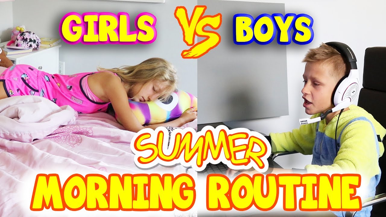 GIRLS vs BOYS Summer Morning Routine