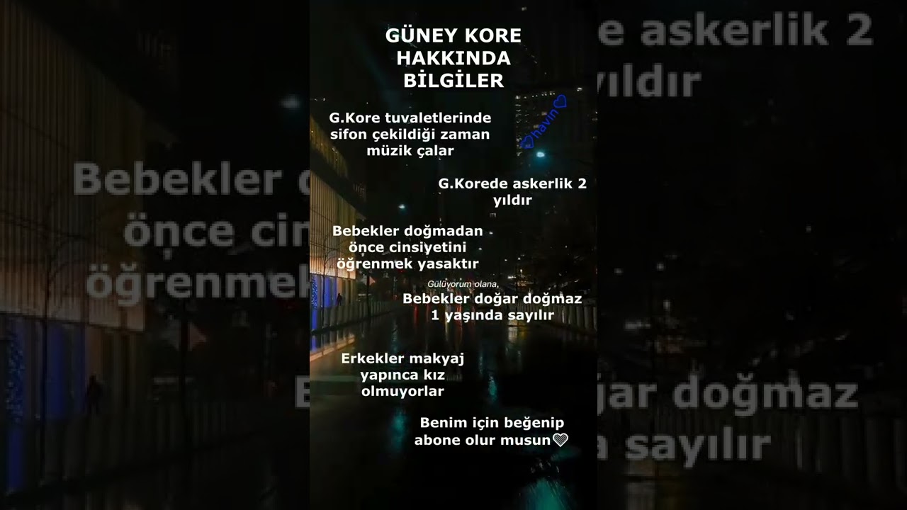 Güney Kore hakkında bilgiler 🖤