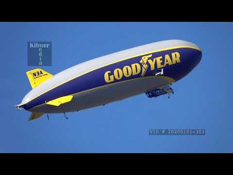 Goodyear Blimp Wingfoot Three Flying Up Close Detail