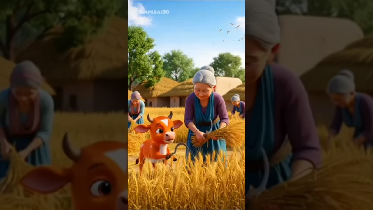 Grandma and Bablu hardly cut Gandham 🌾 #animalstory #kidsstory #emotionalstory #animals