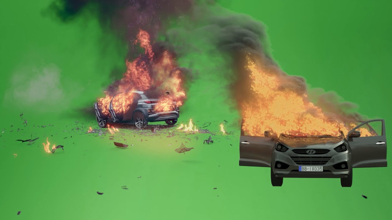 Green Screen Car Burning Pack 2023 | Green Screen Car Explosion | 100 % Free green screen effects