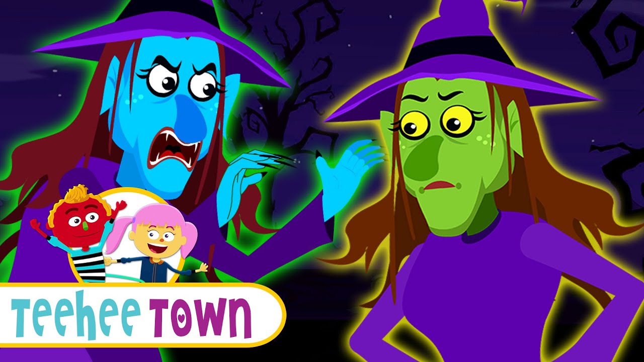 Halloween Songs For Kids | Three Little Witches | Scary Songs For Kids | Teehee Town