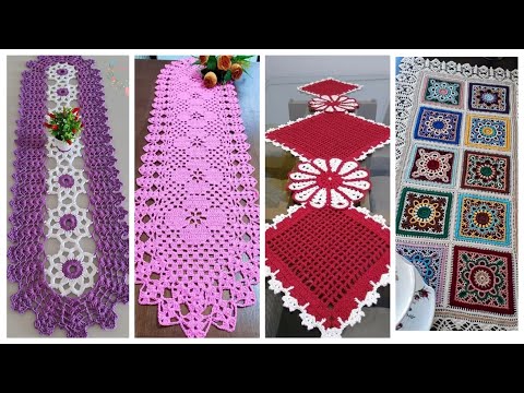 Hand knitted table runner Crochet Patterns //woolen table mat design