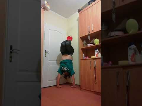Handstand at night
