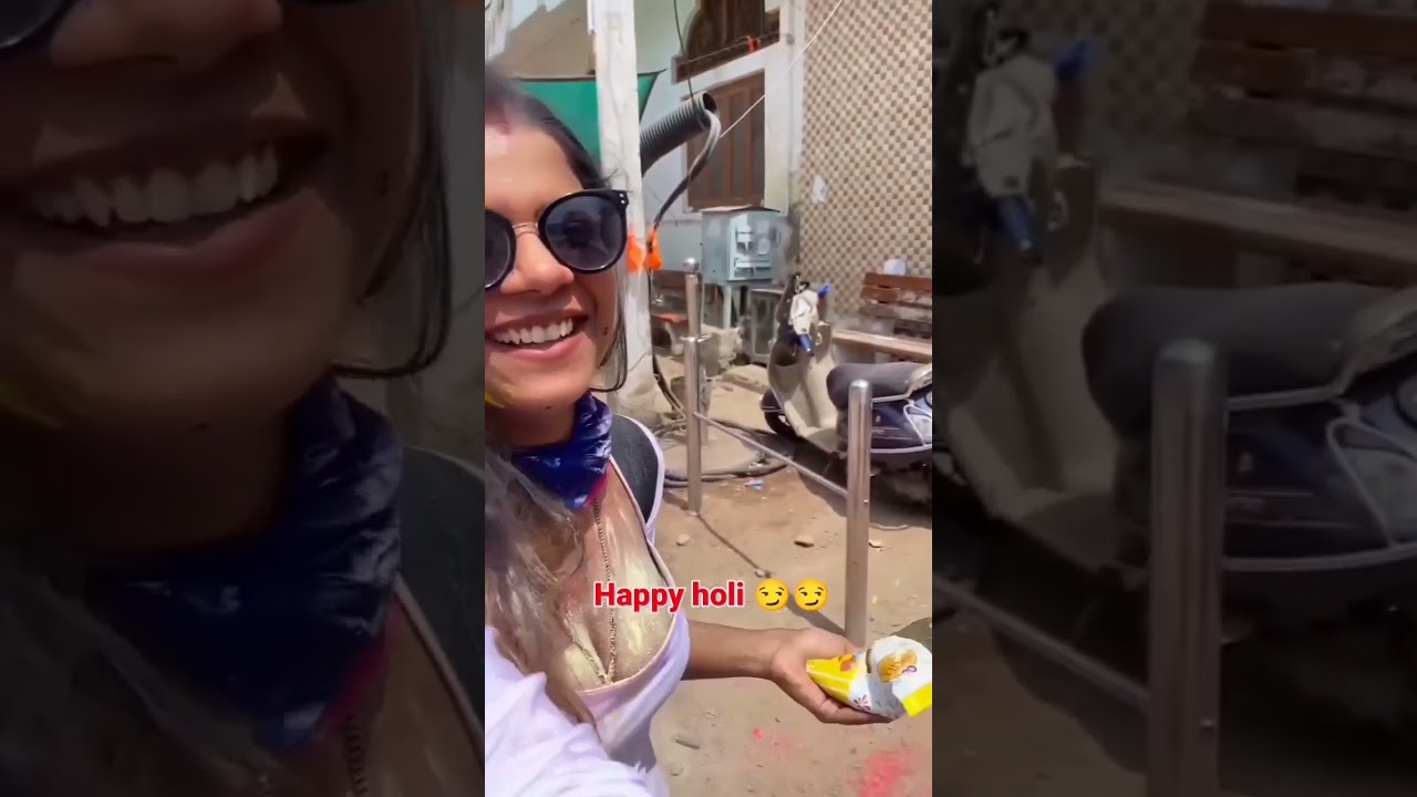 he touched her boob and holi celebrations😁#shorts #youtubeshorts #ytshorts #trending #viral #Bharath