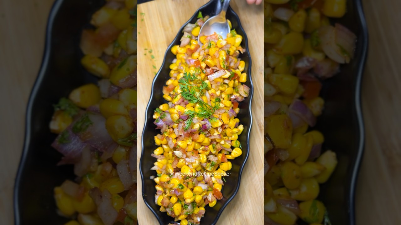 Healthy & Instant Sweet Corn Chaat 🌽😋 #shorts #cooking
