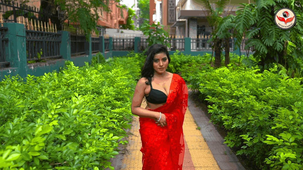 High Fashion Shoot Concept | Red Saree Girl | Sneha | MD Entertainment | Fashion Vlog