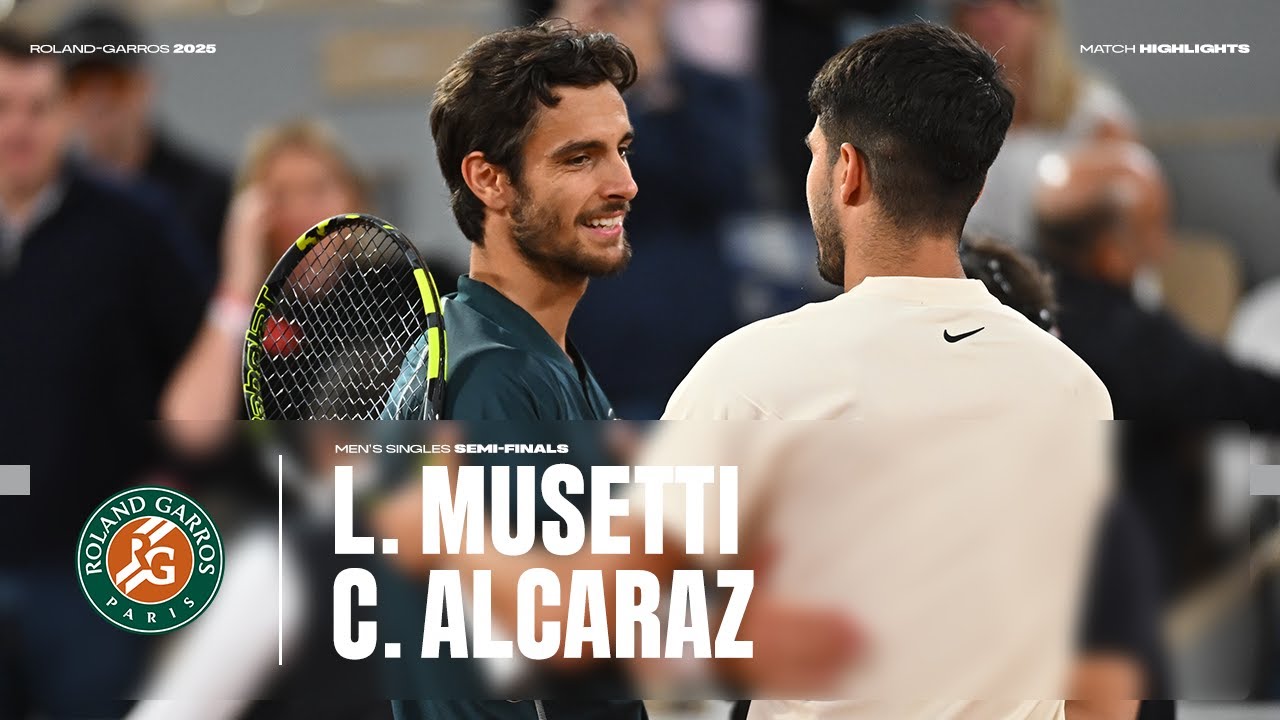 Highlights Alcaraz vs Musetti Semi-final | Roland-Garros 2025