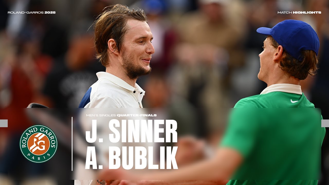 Highlights Sinner vs Bublik Quarter-final | Roland-Garros 2025