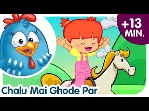 Hindi Rhymes For Kids | Gidy Up Horsey | Chalu Mai Ghode Par | Lottie Dottie Murgi