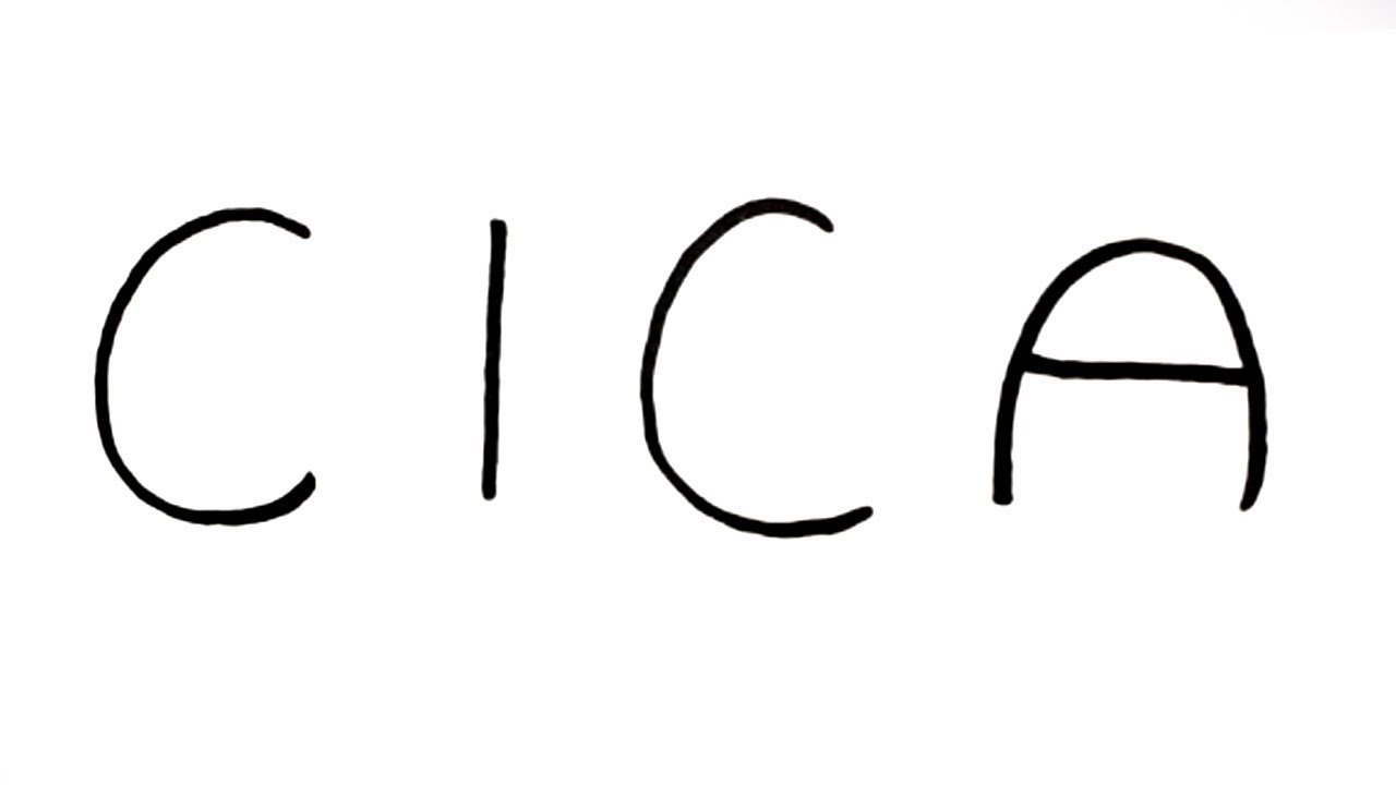 Hogyan rajzoljunk a CICA szóból egy Kiscicát