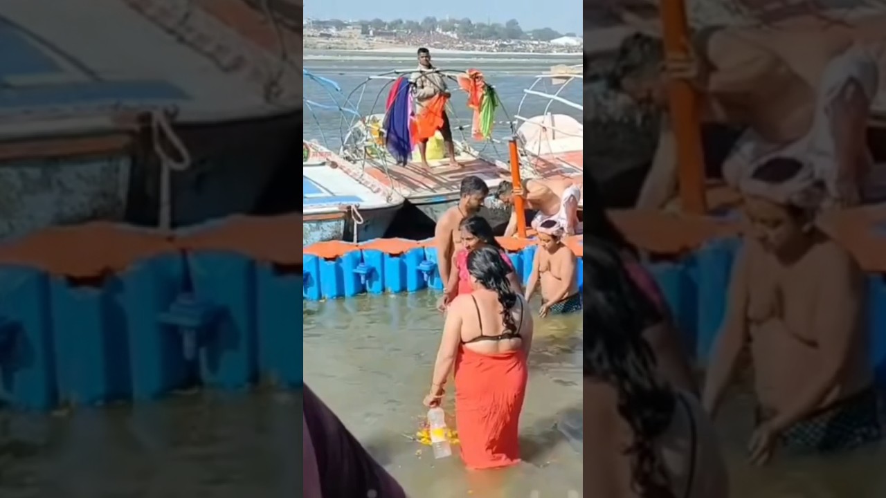 Holy River Bathing | Ganga Snan Viral Short Video #shorts #shortsfeed #ytshorts #gangasnan2025