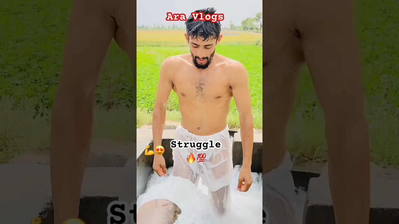 Hot 🔥 boy swinging in tubwel #village #fun #tubewell #bathing