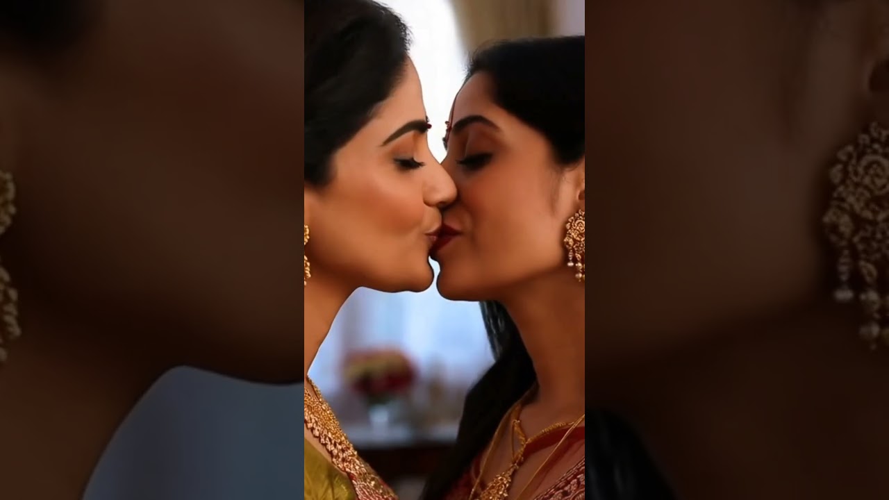 hot indian lesbian aunty kissing #aunty #kissing #video #desi #romantic #kissing #video