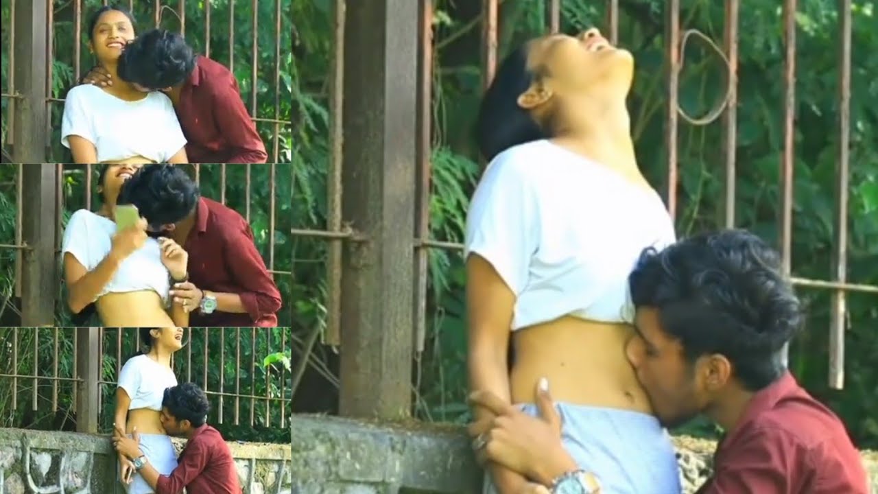 Hot navel kiss prank with hot girl HD