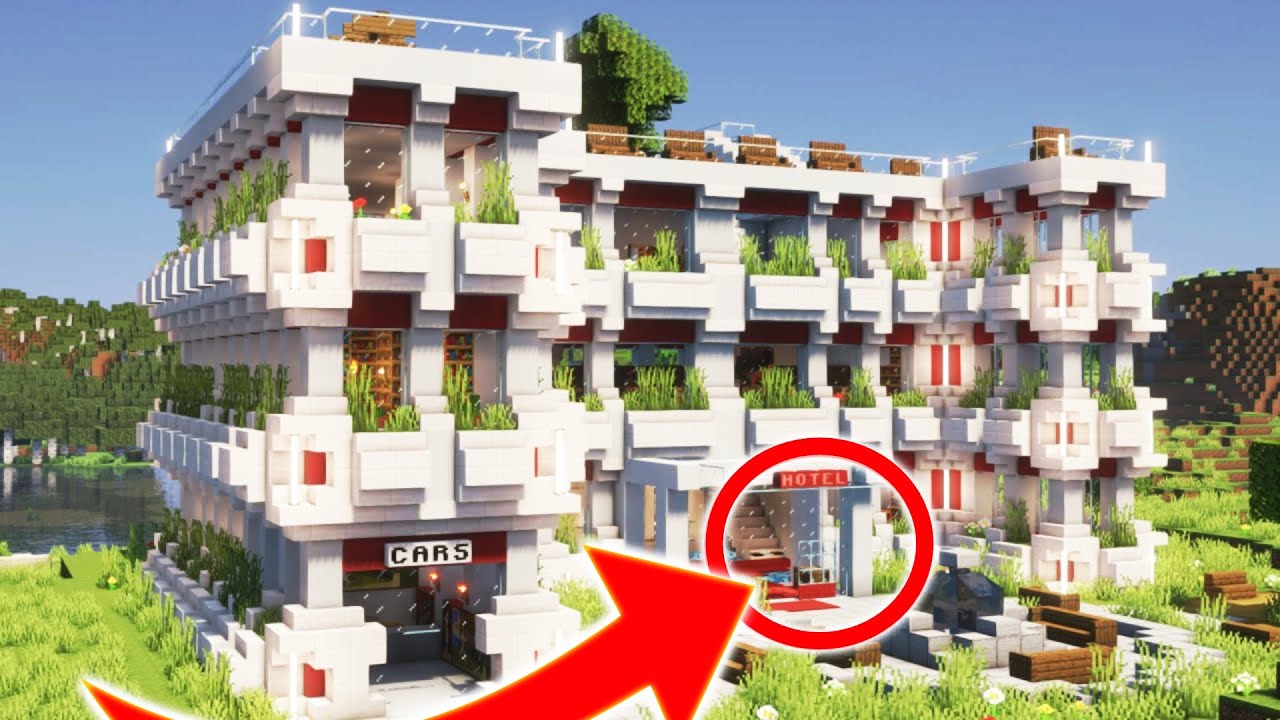 Hotel in Minecraft - Timelapse #Shorts