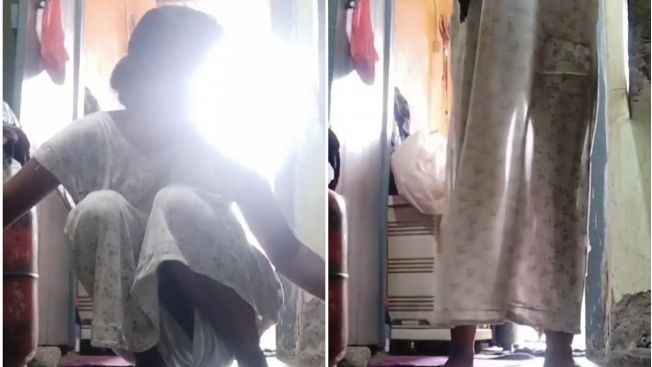 House cleaning in white nighty | Soni village life | Contact telegram @sonivlogger for more hot 🔥