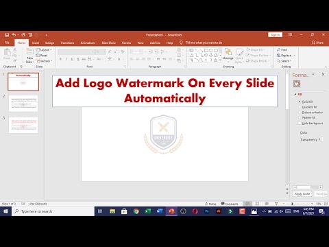 How to add a logo watermark in PowerPoint on all slides | Picture Watermark in PowerPoint