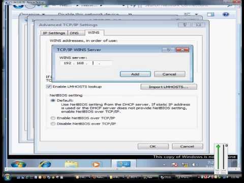 How to add a WINS server to a network card in Microsoft Windows 7