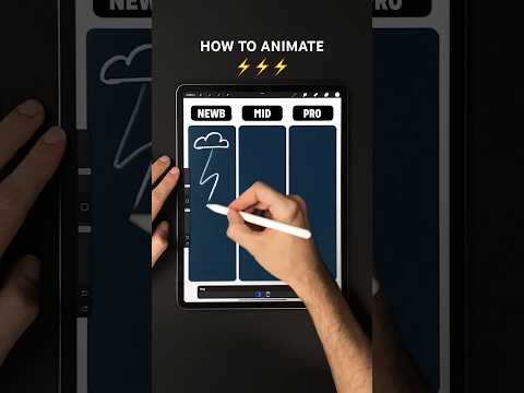 How to animate lightning ⚡️from easy to difficult! #animation #procreate #lighning