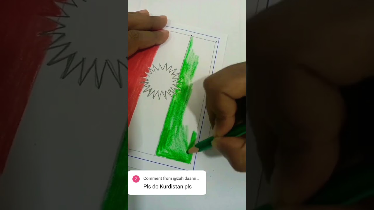 How to colour Kurdistan flag🔥❤️😍#viralshort #drawing #colours #flags#kurdistan