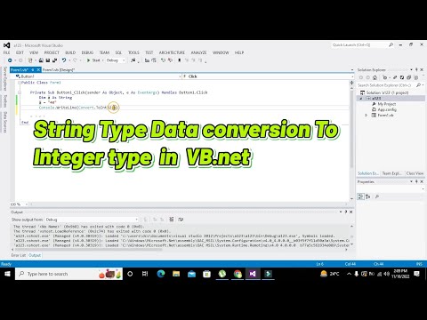 how to convert string type data to integer type data in vb.net | str to int conversion in vb.net