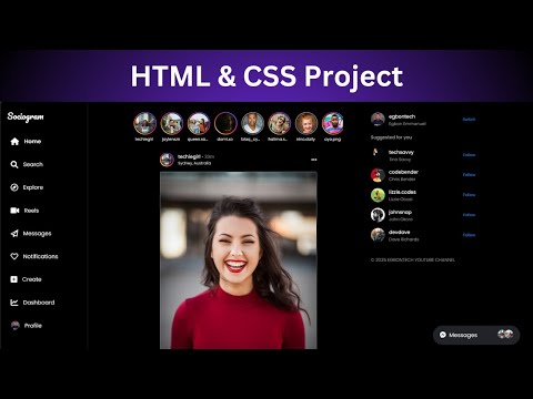 How to Create a Social Media Website Like Instagram with HTML & CSS From Scratch – Complete Project