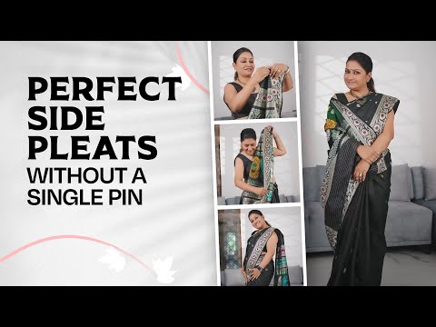 How to Create Side Pleats Without Pinning | No Pin Saree Draping Tutorial By Dolly Jain