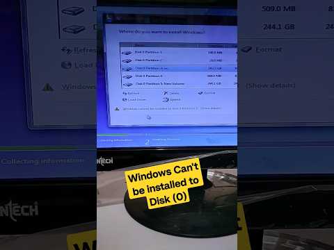 How to Fix 100%Windows Can't be installed to Disk (0) Windows Installed Problem#macnitesh #windows