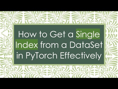 How to Get a Single Index from a DataSet in PyTorch Effectively