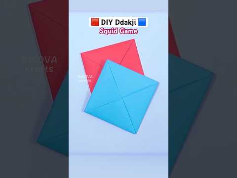 How to make DDAKJI with A4 paper from SQUID GAME #shorts #squidgame #diy