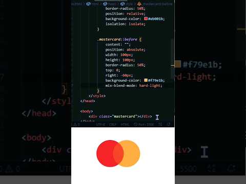 How to make Mastercard Logo | html css #shorts #youtubeshorts #html #css