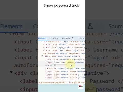 How to show saved passwords using inspect element! #browser #tricks