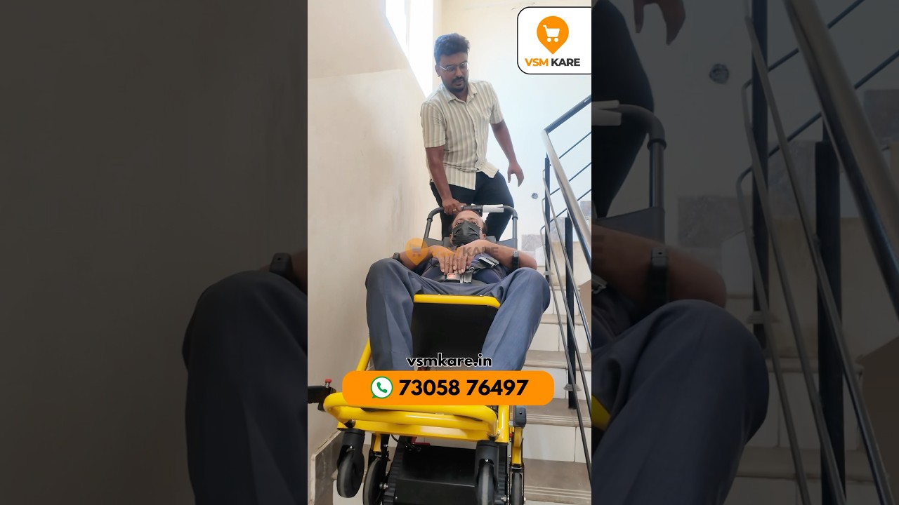How to use staircase wheel chair in steps - Realtime demo of staircase wheelchair by VSM Kare