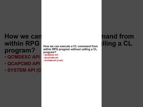 How we can execute a CL command from within RPG program without calling a CL program