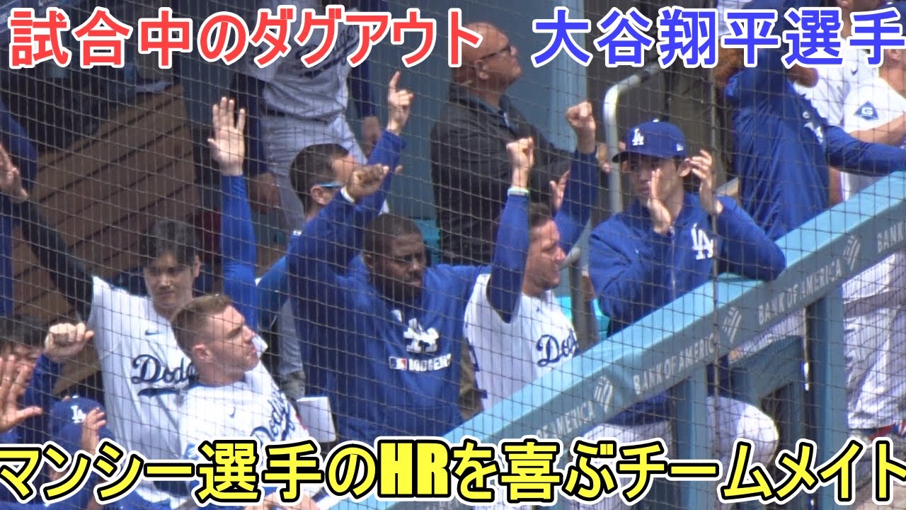 ♦️試合中のダグアウト♦️マンシー選手のHRを喜ぶチームメイト【大谷翔平選手】対マイアミ・マーリンズ～シリーズ最終戦～Shohei Ohtani vs Marlins 2025