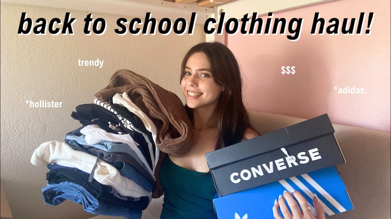 HUGE BACK TO SCHOOL CLOTHING HAUL (hollister, adidas, converse, h&m, amazon)