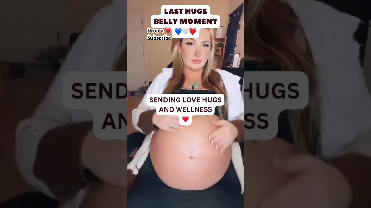 Huge pregnancy belly rub last moment to baby pop #shorts #shortsfeed #cutebaby #mamalove